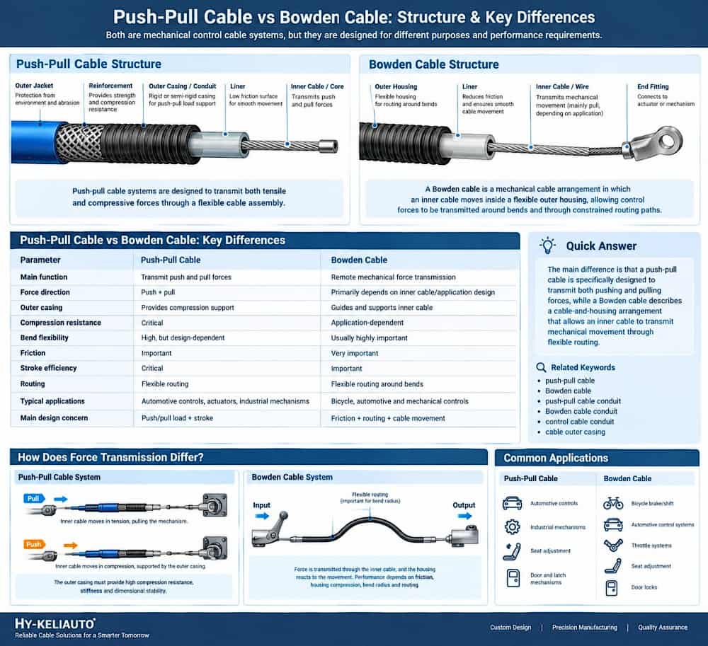 Push-Pull vs Bowden Cable Guide